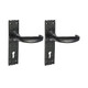 TIMCO Narrow Style Lever Lock Handles - Antique Black - 155 x 37mm