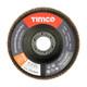 TIMCO Set of Flap Discs - Aluminium Oxide - Type 29 Conical - 120 Grit - 115 x 22.23 - Pack of 10