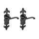TIMCO Fleur De Lys Ornate Lever Latch Handles - Antique Black - 195 x 55mm