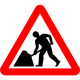 750mm Men at Work - Black Plastic Sign