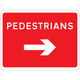 600 x 450mm Pedestrians Right - Black Plastic Sign