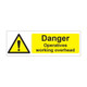Danger men/operatives working overhead - 1mm Sign