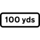 100 YDS Supplementary Plate to suit 750mm - Black Plastic Sign