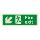 Fire Exit - Arrow Down Left Sign