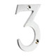 TIMCO Door Numeral 3 - Satin Chrome - 75mm