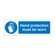 Hand protection must be worn 600mm x 200mm - 1mm Rigid Plastic Sign