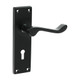 TIMCO Victorian Scroll Lock Handles - Matt Black - 152 x 42mm