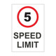 Speed limit 5mph - 450mm x 450mm - 1mm Rigid Plastic Sign