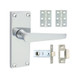 TIMCO Victorian Straight Latch Door Pack - Polished Chrome - Mixed