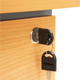 Single Desk with 3 Drawers Pedestal - Beech / Silver