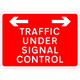 1050 x 750mm Traffic Under Signal Control (Arrows) - Black Plastic Sign