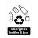 Clear glass bottles and jars Sign