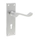 TIMCO Victorian Scroll Lock Handles - Satin Chrome - 152 x 42mm