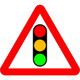 750mm Traffic Signals Ahead - Black Plastic Sign
