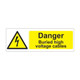 Danger buried high voltage cables 600mm x 200mm - 1mm Rigid Plastic Sign