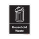 Household Waste - Black - Self Adhesive Sticker