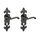 TIMCO Fleur De Lys Ornate Lever Lock Handles - Antique Black - 195 x 55mm