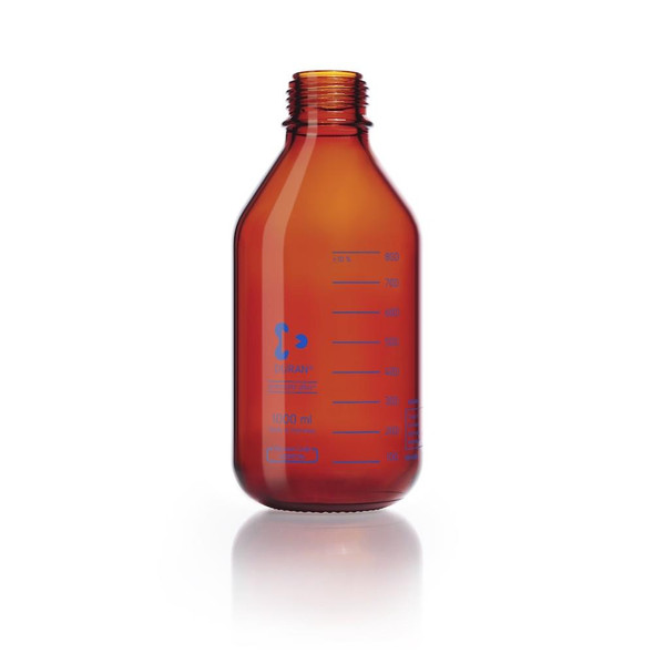 Bottle Glass Pressure Plus Amber w/o cap & ring 1000ml Pk 10