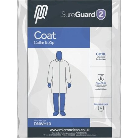 SureGuard Lab Coats ISO5 NS Medium Pk 25