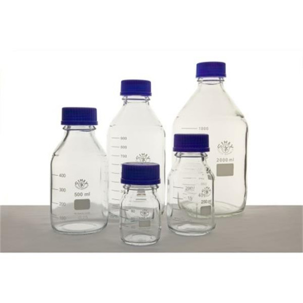Bottles 500ml Simax with GL45 Screw Cap and Ring Pk 10