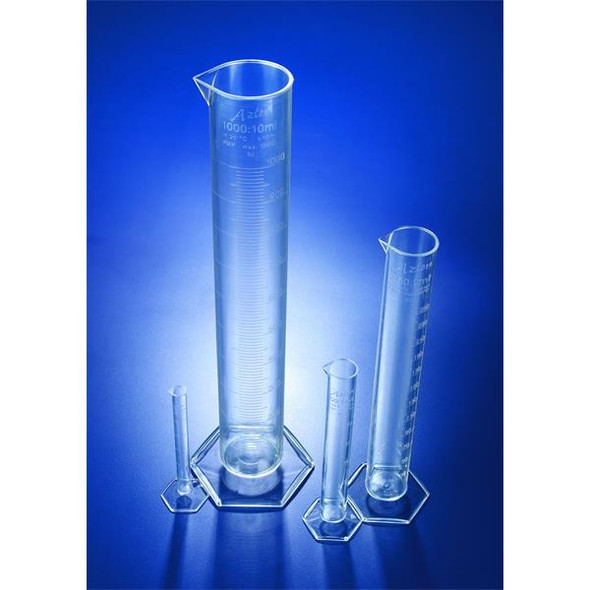 Cylinder Measuring 500ml PMP Printed Grads Blue 5ml Each