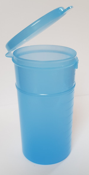 Containers 52 ml PP (2oz) No Label, Flip Top, Sky Blue Aseptic, Pk 600