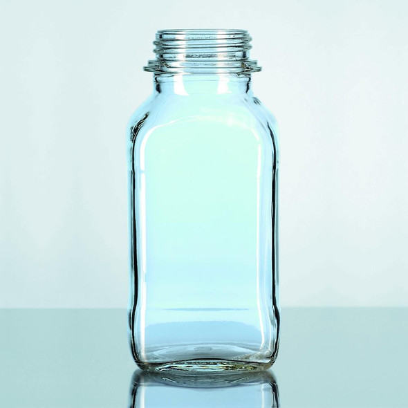 Bottles 250ml Glass Duran Square Wide Mouth NO CAP Pk 10