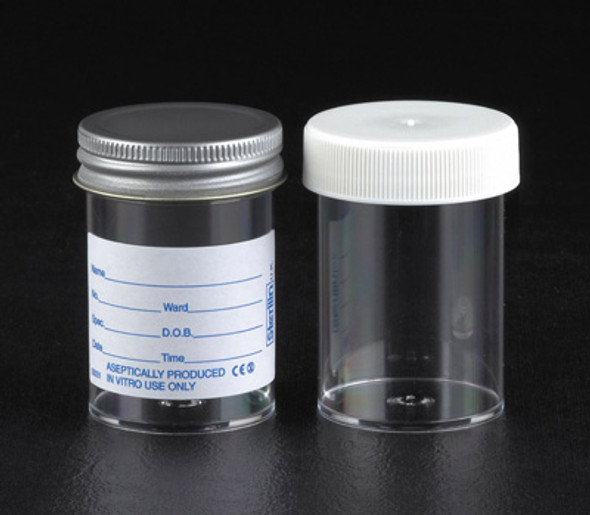 Containers 60ml PS No Label Metal Cap AS Pk 300