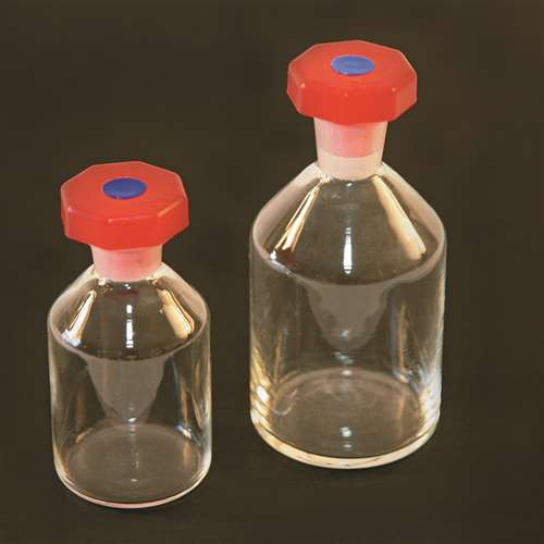Bottle Reagent Clear Blue Plastic Stopper NM 250ml Pk 10