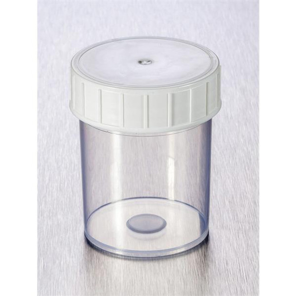 Containers 125ml PP No Label PE White Cap Clear AS Pk 380