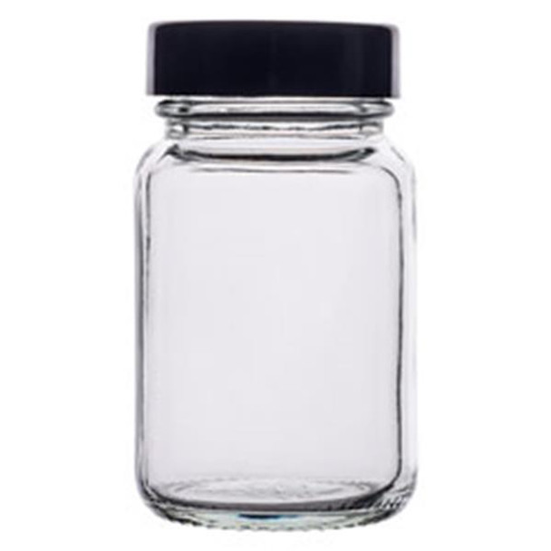 Bottles 60ml Glass Powder Clear Wide Mouth with Cap Pk 72