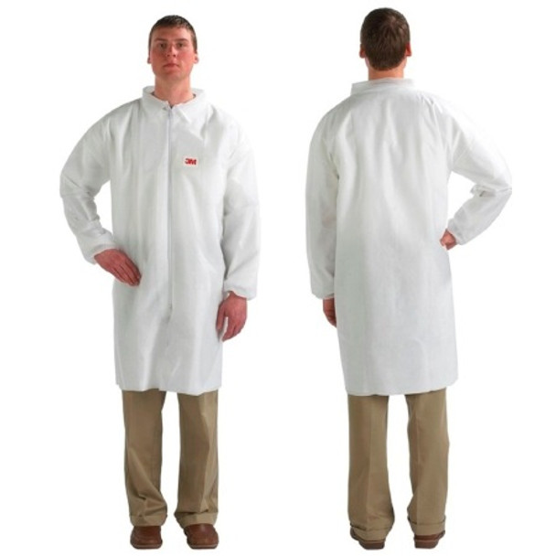 Lab Coat Disposable With Zip White Size XL Pk 50