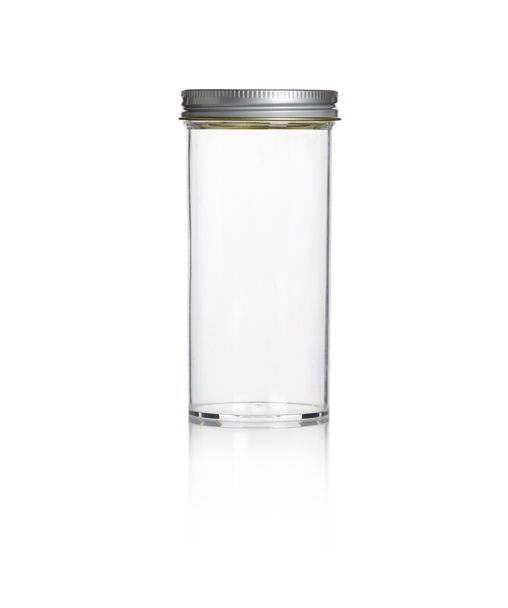 Containers 150ml PS No Label Metal Cap AS Pk 120
