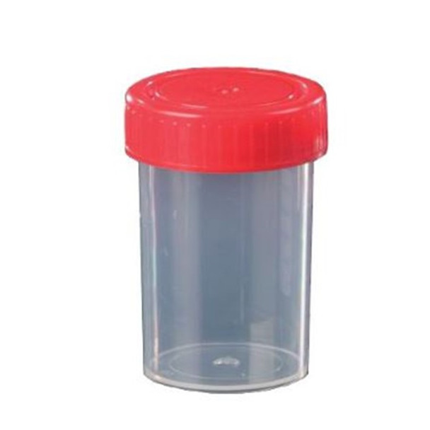 Containers 60ml PP No Label PE Red Cap AS pk 600