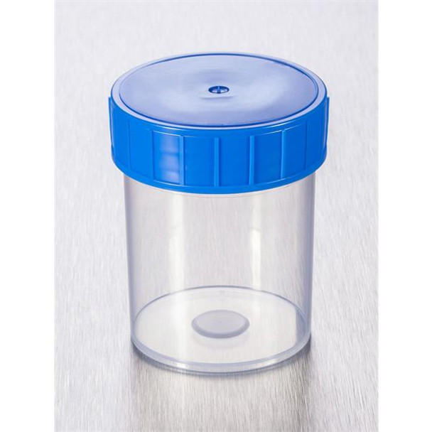 Containers 125ml PP No Label PE Blue Cap AS Pk 380