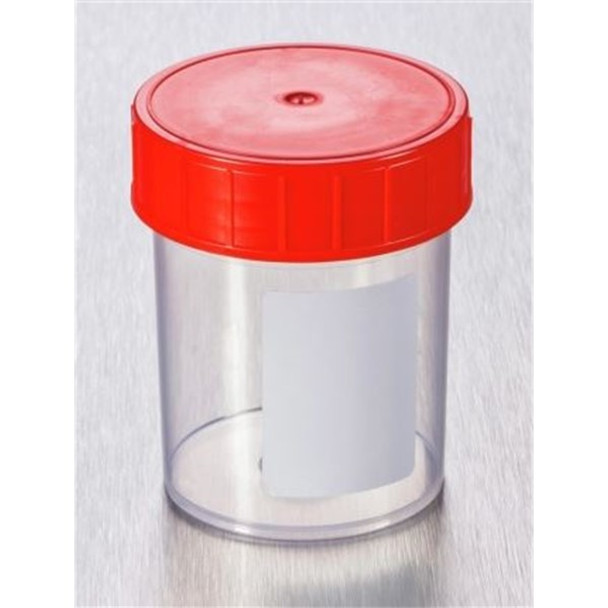 Containers 60ml PP Plain Label PE Red Cap AS Pk 700