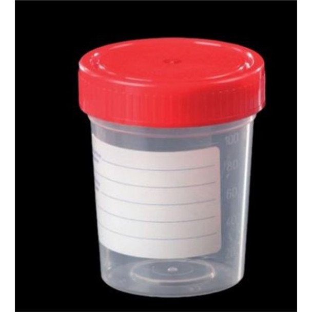 Containers 120ml PP Plain Label PE Red Cap AS Pk 450