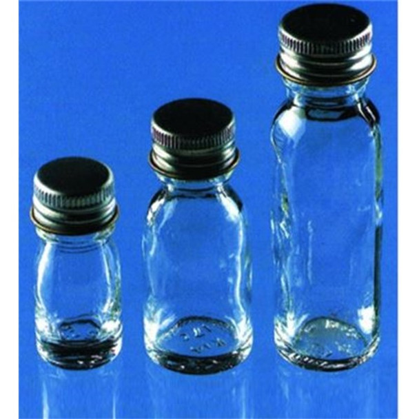 Bottles 28ml Glass Universal + Al Cap Pk 144