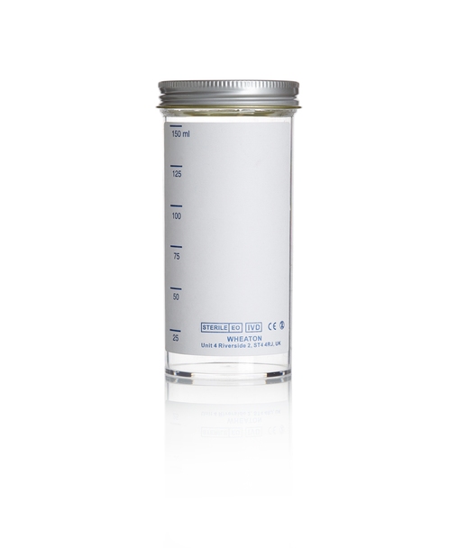 Containers 150ml PS Plain Label Metal Cap AS Pk 120