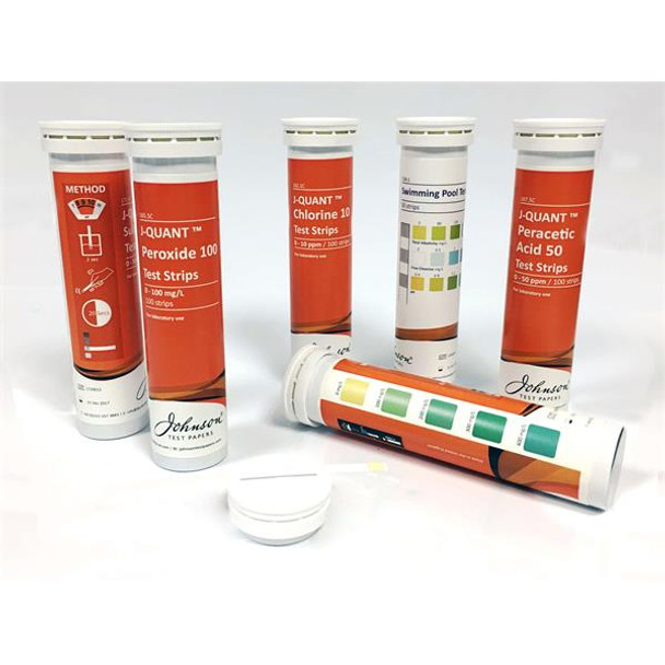 Chlorine Test Strips J-QUANT® 0-20mg/l CI2 Pk 100