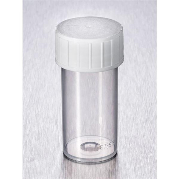 Containers 40ml PP No Label Clear with White Cap AS Pk 1000