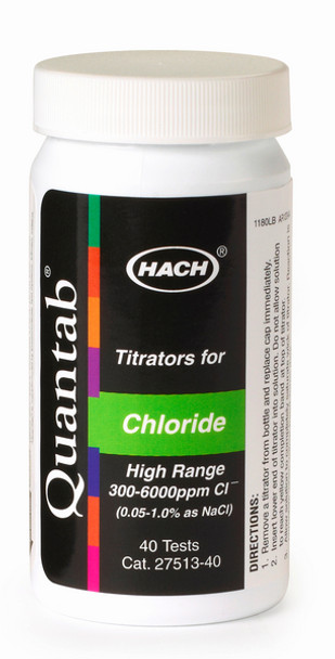 Chloride QuanTab® Test Strips, 300-6000 mg/L Pk 40