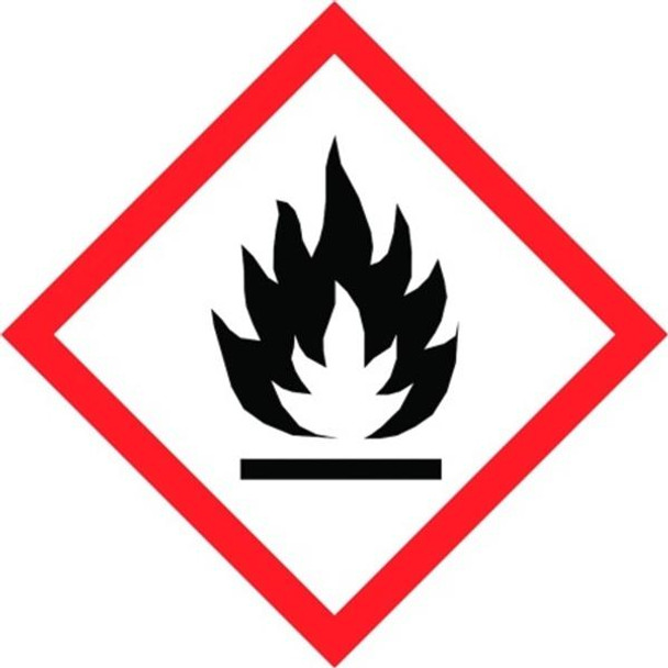Safety Labels 21x21mm Flammable GHS02 Roll Pk 250