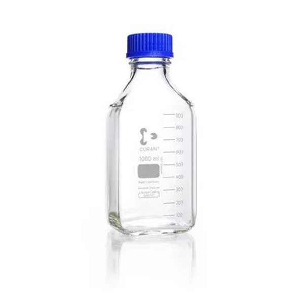 Bottles 1ltr DURAN® Square with GL45 Cap and Ring (A) Pk 10