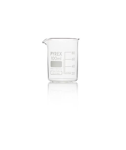 Beaker 100ml Low Form Glass Pk 10