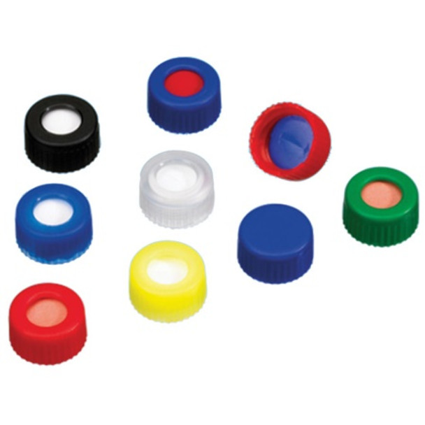 Caps 9mm Screw Thread Blue with Red/White Septa Pk 1000