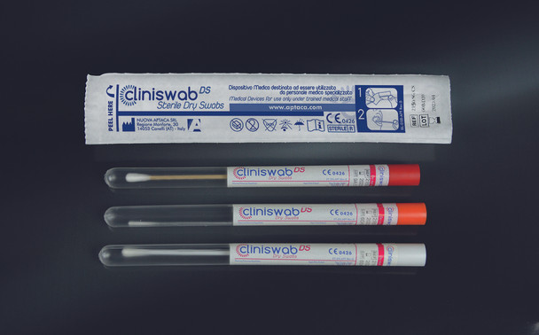 Rayon swab in tube aluminium shaft sterile peel pouch Pk 150