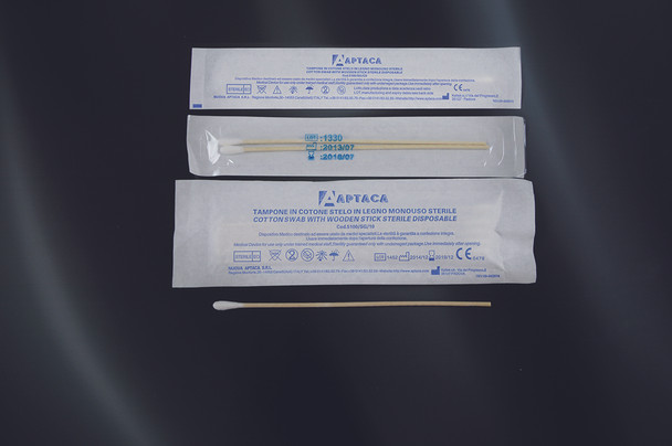 Cotton swabs with wooden stick, sterile I/W Pk 1000