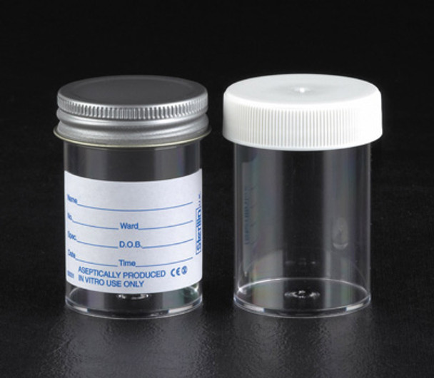 Containers 60ml PS Plain Label PE Cap AS Pk 300