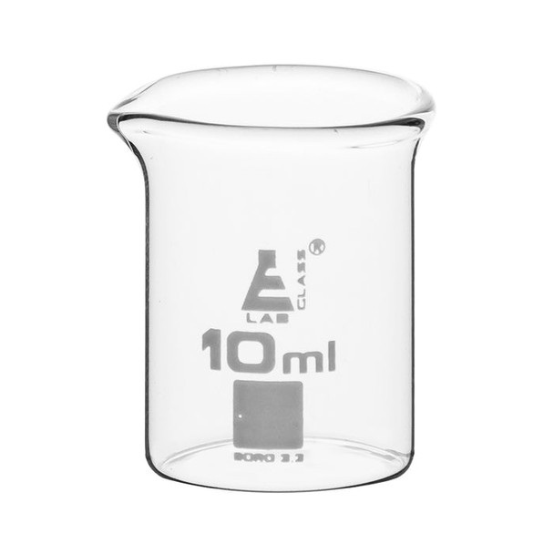 Beaker 10ml Low Form Borosilicate Glass Pk 12